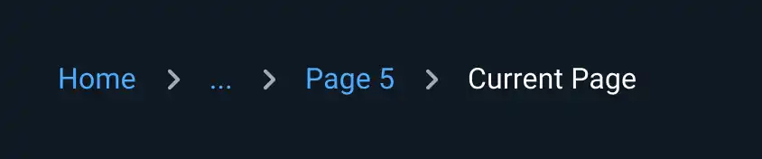 Do: Truncate breadcrumbs with an ellipsis when space is limited or the seven item limit is reached. It is also recommended to show at least three items in addition to an ellipsis at a minimum.